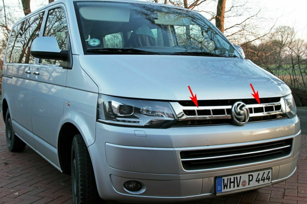 Ornamente crom pt. grila fata compatibil VW T5 Facelift 09/2009 - 2015 CROM 3960