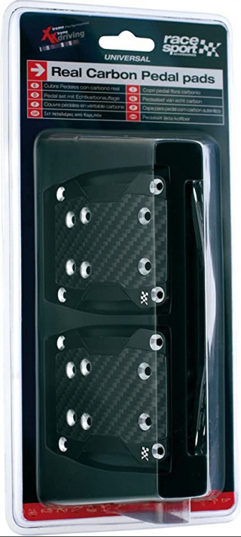 Ornamente pedale aluminiu cu efect carbon, negru