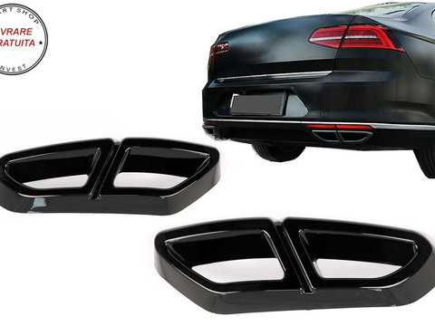 Ornamente tobe sistem de evacuare VW Passat B8 3G (2015-2019) Negru Lucios