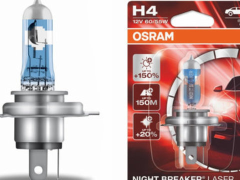 OSRAM Night Breaker Laser H4 64193NL-01BF 12V 60/55W 1 Bec Blister Auto Halogen +150% 64193NL-01BF SAN39458