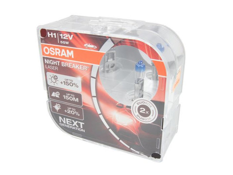 Osram set 2 becuri h1 12v 55w night breaker laser