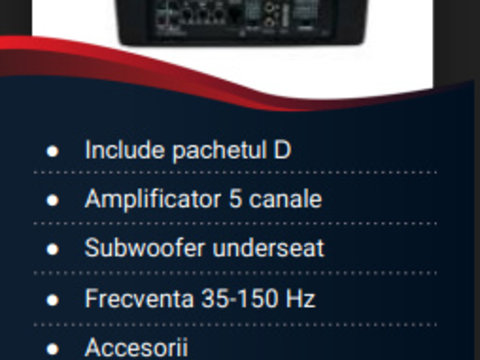 Pachet 2 Difuzoare Audio System CARBON 165 + 2 Carbon 165 Coaxiale + Amplificator 5 Canale + Subwoofer Underseat