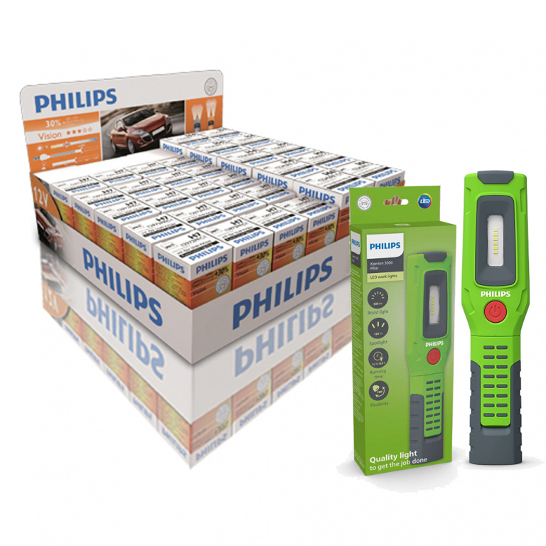 PACHET BECURI PHILIPS 12V (20*H7 + 10*H4) + LAMPA LED PHILIPS XPERION 3000 X30PILLX1 IS-100643