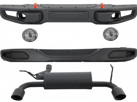 Pachet Exterior compatibil cu Jeep Wrangler Rubicon JK (2007-2017) 10th Anniversary Hard Rock Style cu Sistem de Evacuare Dubla Tuning Jeep Wrangler JK 2006 2007 2008 2009 2010 2011 COCBJEWJKTY