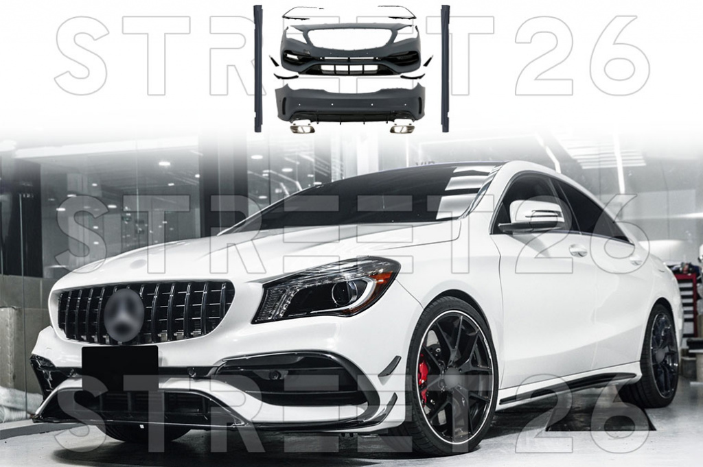 Pachet Exterior Compatibil Cu Mercedes CLA C117 W117 (2013-2018) Facelift CLA45 Design