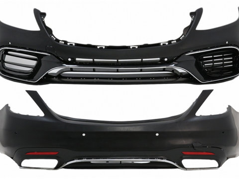 Pachet Exterior compatibil cu Mercedes S-Class W222 Facelift (06.2017-08.2020) S63 Design Tuning Mercedes-Benz S-Class W222 2013 2014 2015 2016 2017 2018 2019 2020 2021 2022 2023 2024 CBMBW222AMGS63FBT