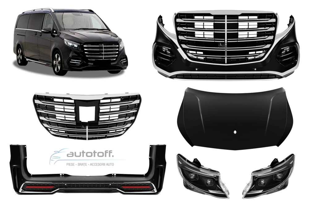 Pachet exterior compatibil cu Mercedes V-class W447 ( 2018 - 2023 ) conversie la modelul W447 (2024+)