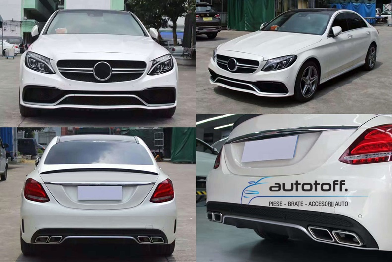 Pachet exterior compatibil Mercedes W205 C-Class (2014+) AMG C63 Design