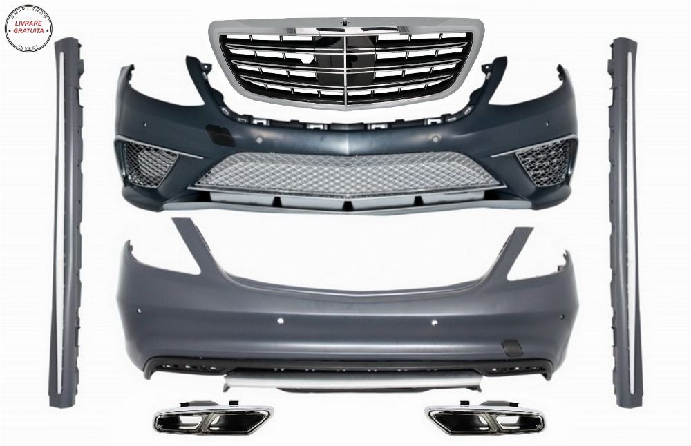 Pachet Exterior complet cu Ornamente Evacuare Mercedes W222 S-Class (2013-06.2017)