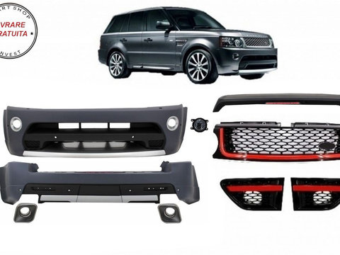 Pachet Exterior cu Grila Centrala Rosu Negru Land Range Rover Sport L320 Facelift - livrare gratuita