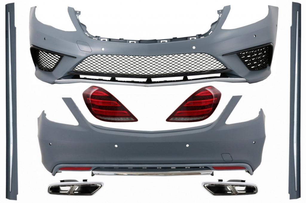 Pachet Exterior cu Stopuri si Ornamente Tobe Crom compatibil cu Mercedes S-Class W222 (2013-06.2017) S63 Design MERCEDES S-CLASS Sedan (W222) (2013-2017)