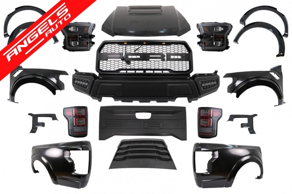 Pachet Exterior Facelift compatibil cu Ford Ranger (2015-2021) Conversie 2017 F150 Raptor