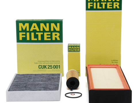 Pachet Revizie Filtru Aer + Polen + Ulei Mann Filter Bmw Seria 3 F30 2011-2018 330d 335d C37009+CUK25001+HU6004X