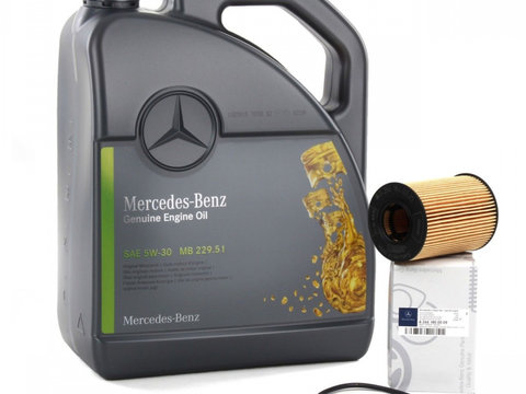 Pachet Revizie Mercedes Ulei Motor Mercedes-Benz 229.51 5W-30 5L A000989690613ABDE + Filtru Ulei Oe Mercedes-Benz A2661800009