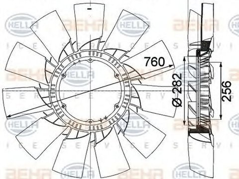 Paleta ventilator DAF XF 105 HELLA 8MV376757501