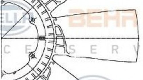 Paleta ventilator DAF XF 95 HELLA 8MV376