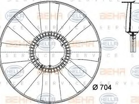 Paleta ventilator IVECO EuroTrakker HELLA 8MV376741171