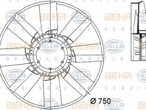 Paleta ventilator MERCEDES-BENZ ACTROS MP2 MP3 HELLA 8MV376733261