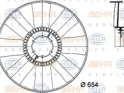 Paleta ventilator MERCEDES-BENZ CITARO O 530 HELLA 8MV376733101