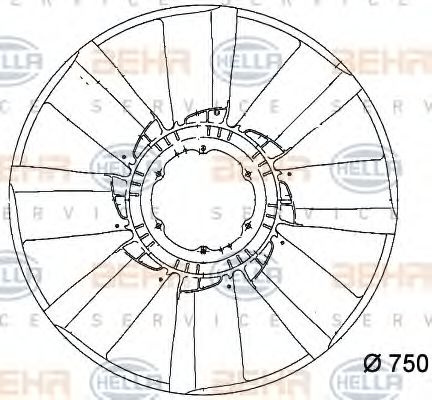 Paleta ventilator, racire motor MERCEDES-BENZ ACTR