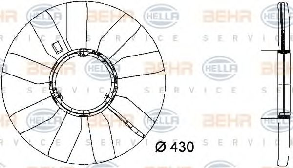 Paleta ventilator, racire motor MERCEDES C-CLASS (W202) (1993 - 2000) QWP WEV201