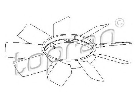 Paleta ventilator, racire motor MERCEDES CLK Cabriolet (A208) (1998 - 2002) TOPRAN 400 997 piesa NOUA