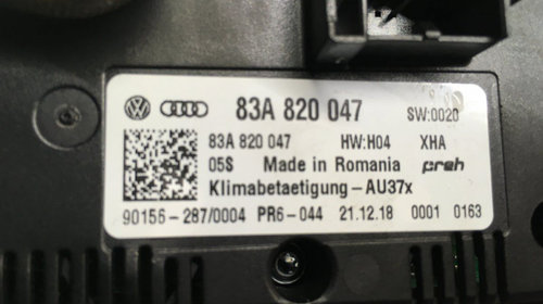 Panou comanda AC Audi A1 2019 cod: 83a82