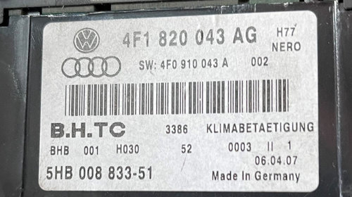 Panou comanda clima AC Audi A6 4F1820043