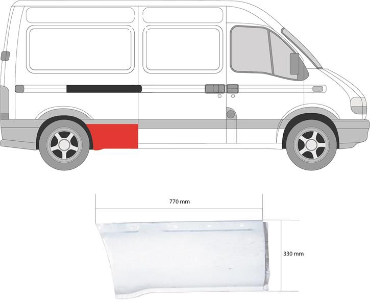 Panou lateral dreapta nou NISSAN INTERSTAR bus X70 an 2002-2012