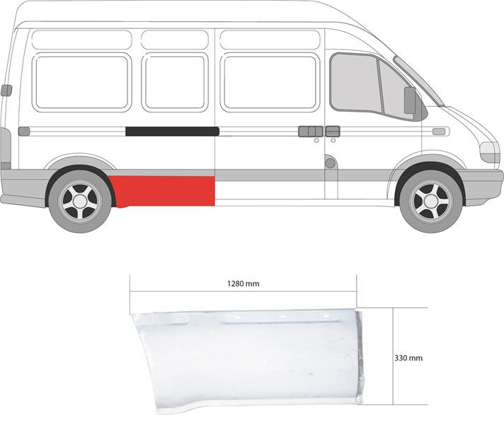 Panou lateral dreapta nou NISSAN INTERSTAR bus X70 an 2002-2012