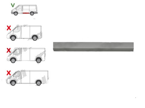 Panou lateral Ford Transit (V184/5) 05.2000-04.2006(Model Scurt ), Ford Transit/Tourneo (V347/8) 05.2006-04.2013 , partea Stanga, Inferior, L=1194mm, H=170mm,