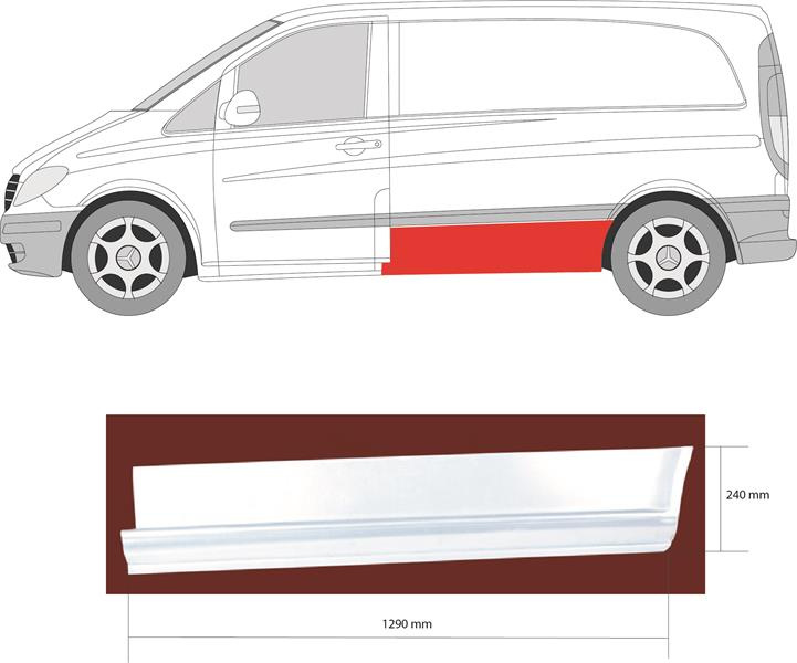 Panou lateral stanga/dreapta nou MERCEDES-BENZ VITO bus W639 an 2003-2014