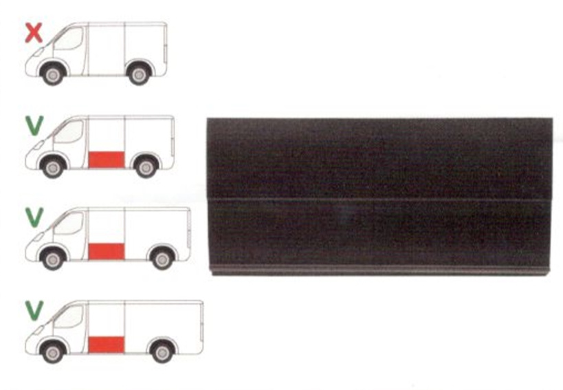 Panou reparatie lateral Mercedes Transit, 2001-2013,Model Mijlociu/Lung Partea Stanga, Lateral, lungime 1430 mm , inaltime 668 mm,