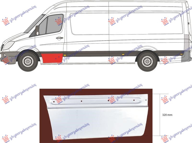 PANOU USA FATA INFERIOR Stanga., VW, VW CRAFTER 06-17, 094508222