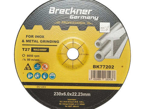 Panza disc ERK pentru taiat si polizat inox T27 230x6.0x22mm ERK AL-010223-16