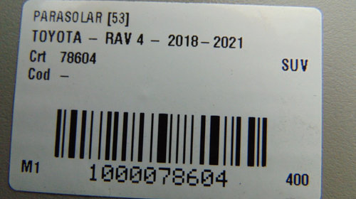 Parasolar Toyota Rav 4 din 2020