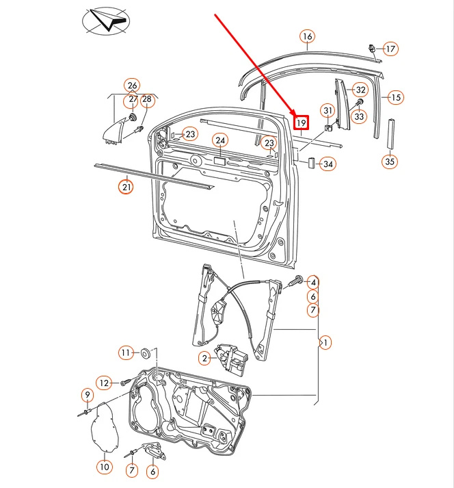 Perie geam dreapta fata Volkswagen Passat B7