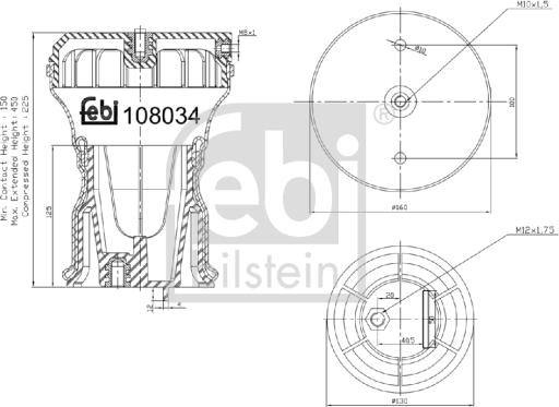 Perna aer IVECO DAILY IV, Autobuz, 05.2006 - 08.2011 Febi Bilstein 108034