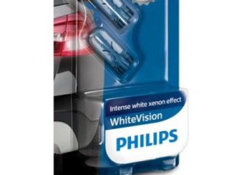 Philips set 2 becuri pozitie w5w white vision