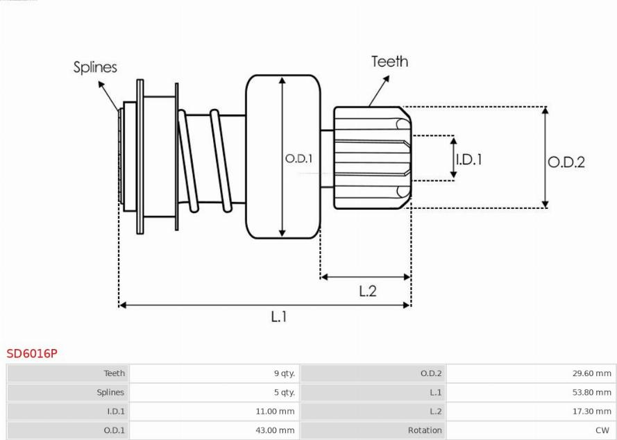 Pinion electromotor AS-PL SD6016P