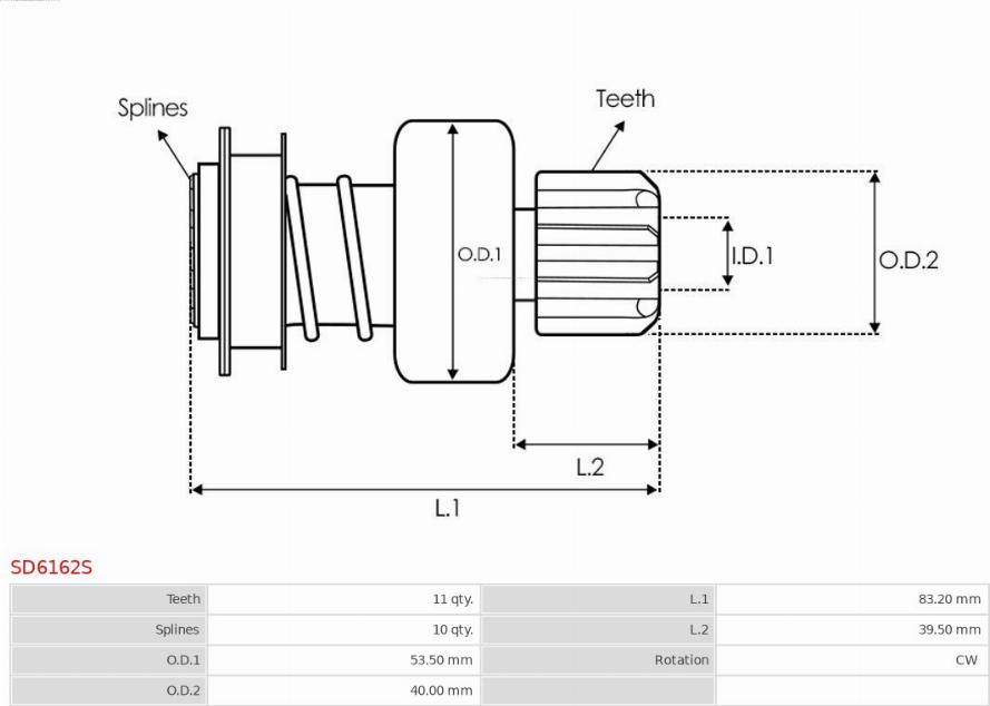 Pinion electromotor AS-PL SD6162S