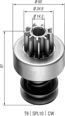 Pinion electromotor Starter freewheel gear MERCEDES VOLVO Magneti Marelli 940113020022