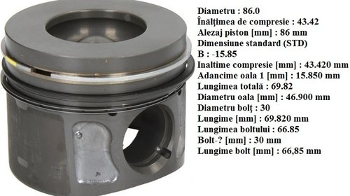 Piston echipat cu segmenti pentru Citroe