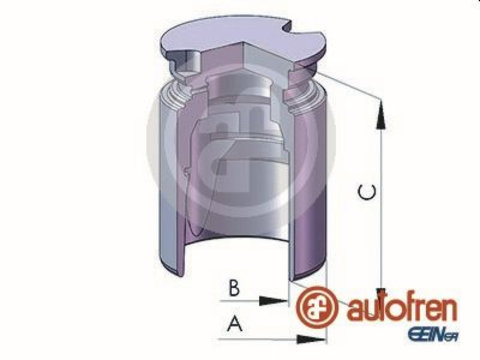 Piston, etrier frana puntea spate (D02523 AUT) CHEVROLET,Citroen,HYUNDAI,OPEL,PEUGEOT,VAUXHALL