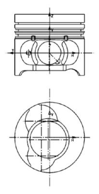 Piston KOLBENSCHMIDT 40465600 se potriveste la RENAULT MEGANE II Hatchback Van (KM0/2_) K9K 724 1461cc 86cp 63kW 2003 2004 2005 2006 2007 2008