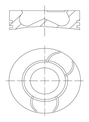 Piston MAHLE 021PI00123000 pentru masina DACIA LOGAN MCV (KS_) K9K 892 1461cc 88cp 65kW 2007 2008 2009 2010 2011 2012 2013 2014 2015