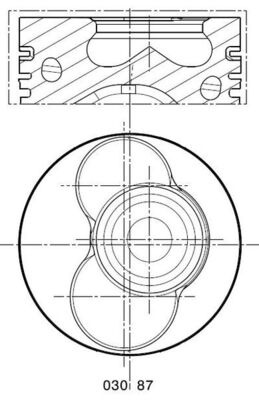 Piston MAHLE montare la cilindrul 4 0308702 model VW GOLF IV Van (1J1) ASZ 1896cc 130cp 96kW 2001 2002 2003 2004