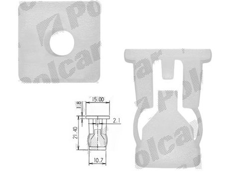 Piulita montare plastic 10 buc Fso Caro, Atu, Plus, Kombi, Truck, 01.1978-12.2002, pentru cotiera, Aftermarket