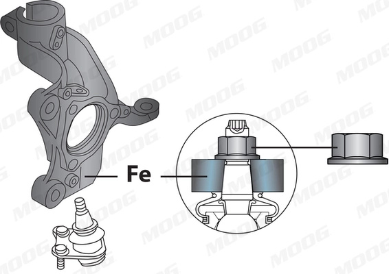 Pivot Moog AUDI A3 Limousine (8VS, 8VM) 2013-2020 - VO-BJ-13581