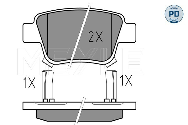 Placute frana 025 236 2016 PD MEYLE pentru Toyota Avensis Toyota Corolla